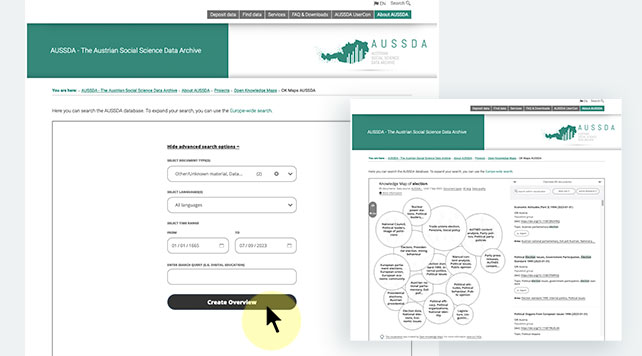 AUSSDA page with OKMaps Custom Services integration